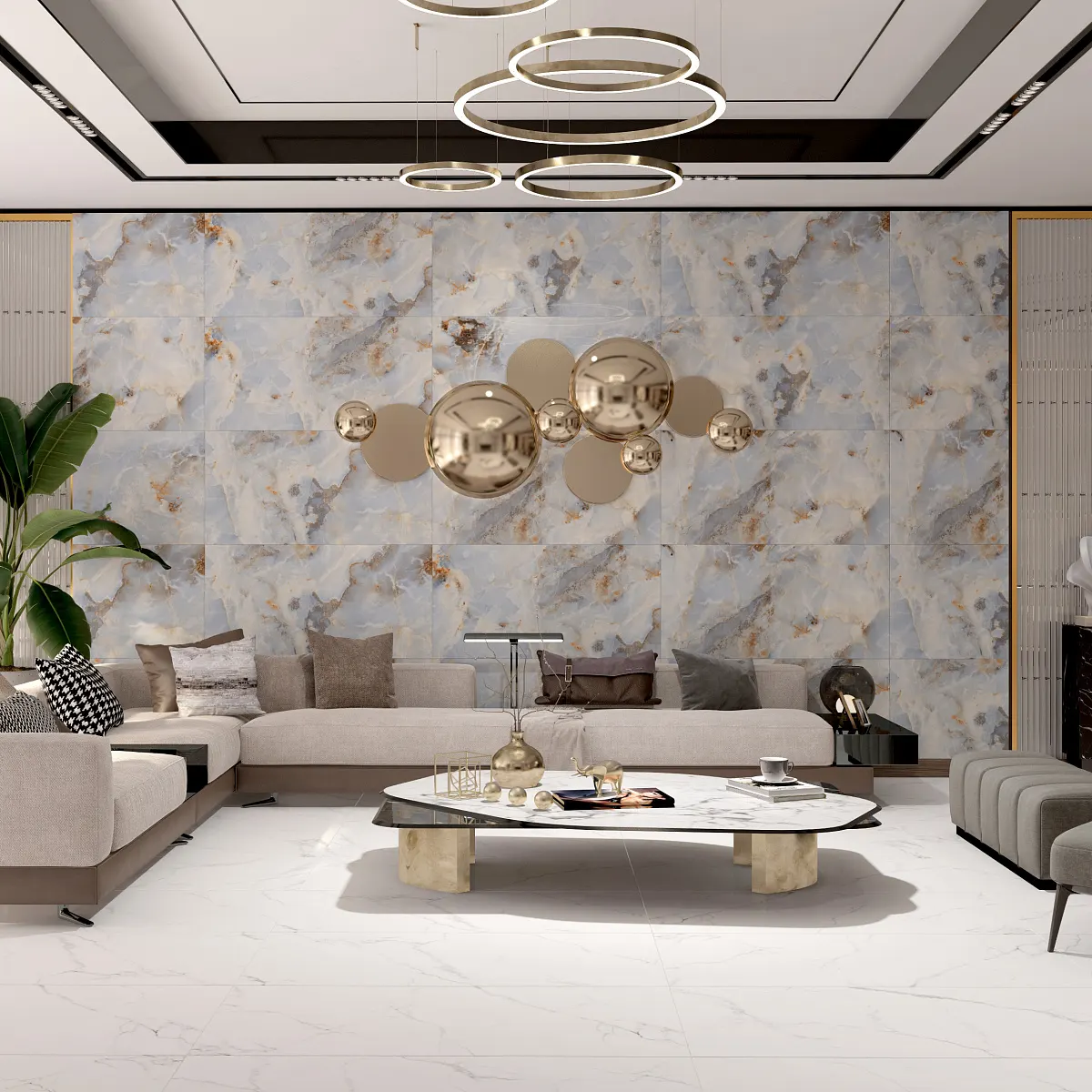 Statuario Titan в интерьере